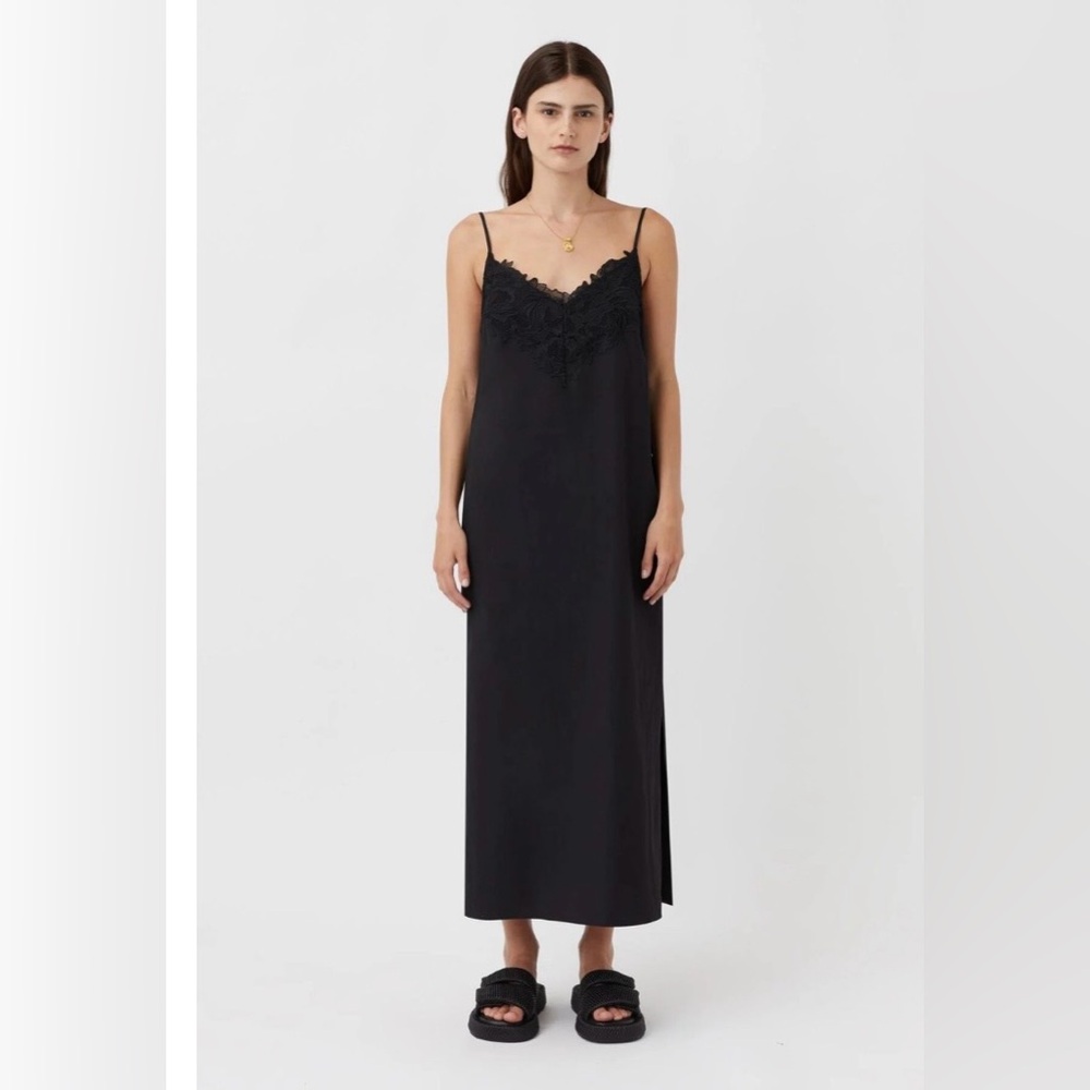 NWOT - Camilla & Marc Black Lace Detail Sable Midi Dress - Picture 2 of 7